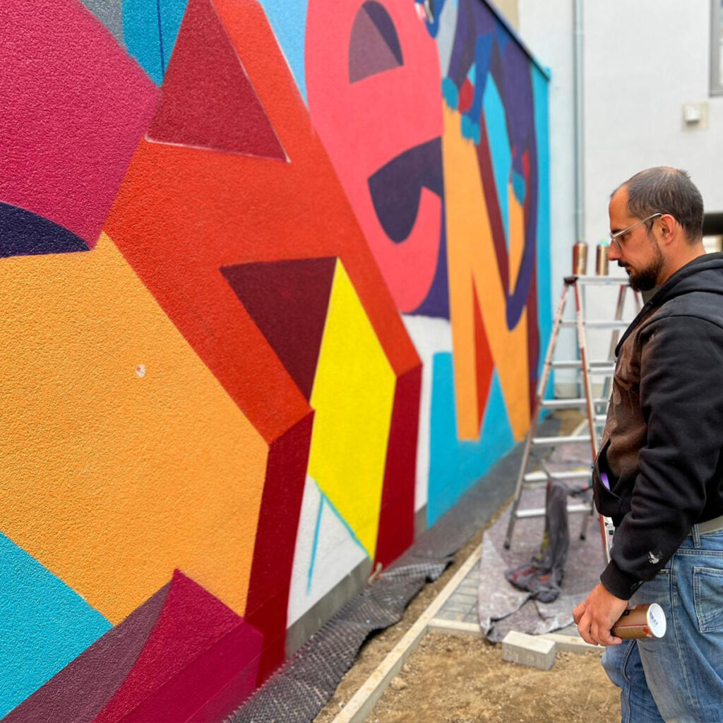 Umsetzung Graffiti Aachener Innenhof