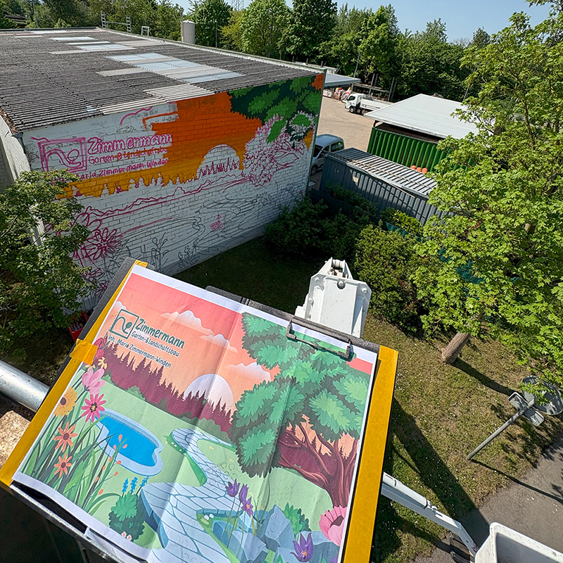 Skizze Graffiti Zimmermann Garten- & Landschaftsbau, Inhaberin Maria Zimmermann-Winden