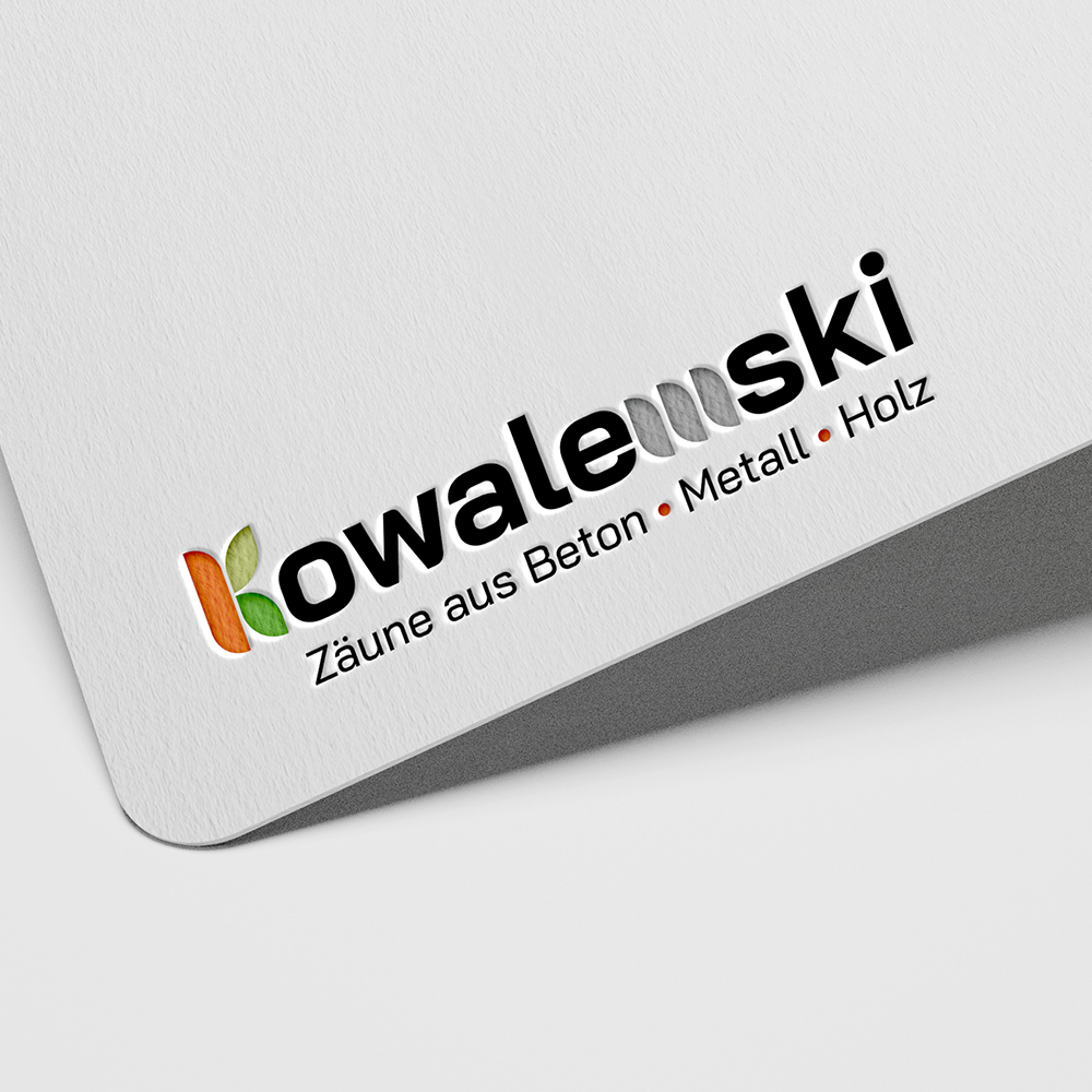Logo Kowalewski Betonzäune mit Unterzeile Zäune aus Beton, Metall und Holz